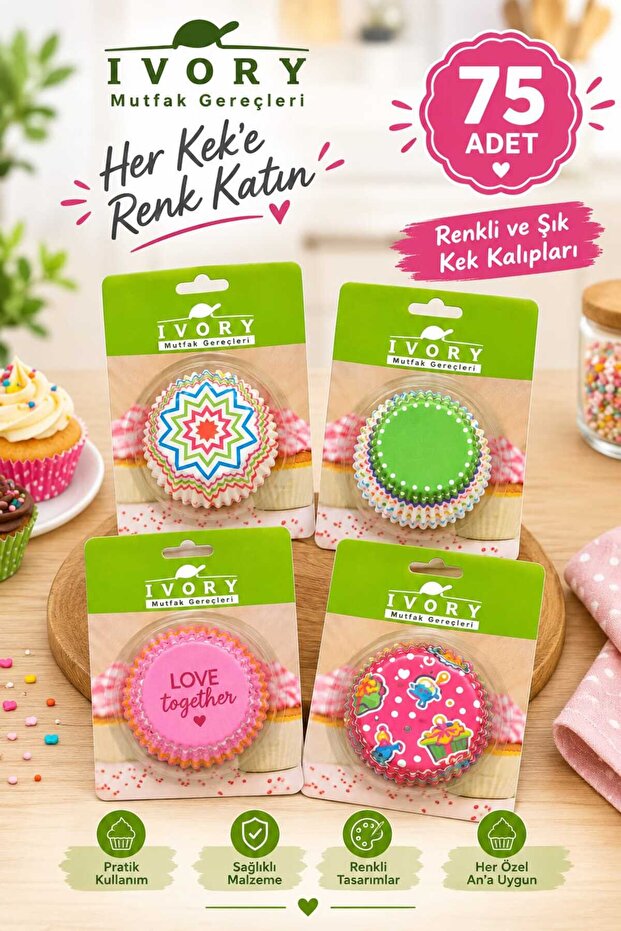 Kağıt Kek Kalıbı - 75 Adet
