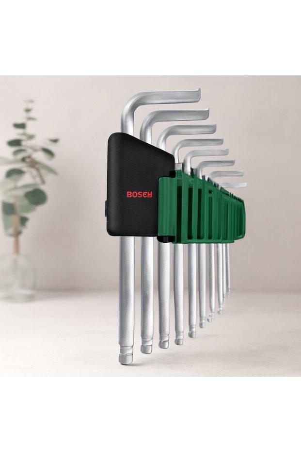 9 Piece Long Flat Chrome Allen Key Set