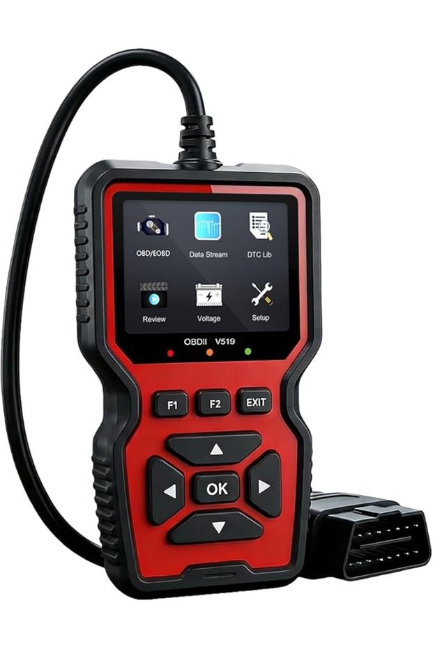 ماسح تشخيصي للسيارات OBD2 مع تدفق بيانات مباشر، فحص نظام الفرامل المانعة للانغلاق (ABS) ونظام الوسائد الهوائية (SRS)، اختبار جهد البطارية، قياس نسبة الأكسجين