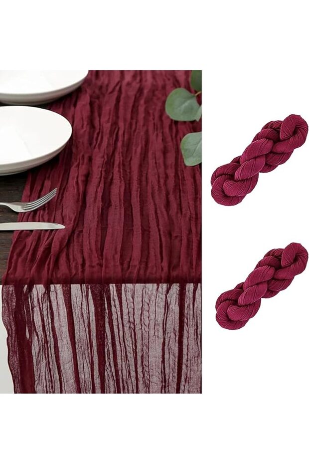 Cheesecloth Table Runner, 2 Pack Gauze Rustic Cheese Cloth Table Runner, Boho Wedding Decor, Table C