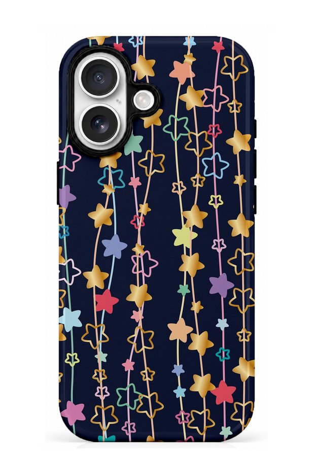 iPhone 16 Compatible - Night Stars, Double Layer Cover, Shiny Surface Protective Case