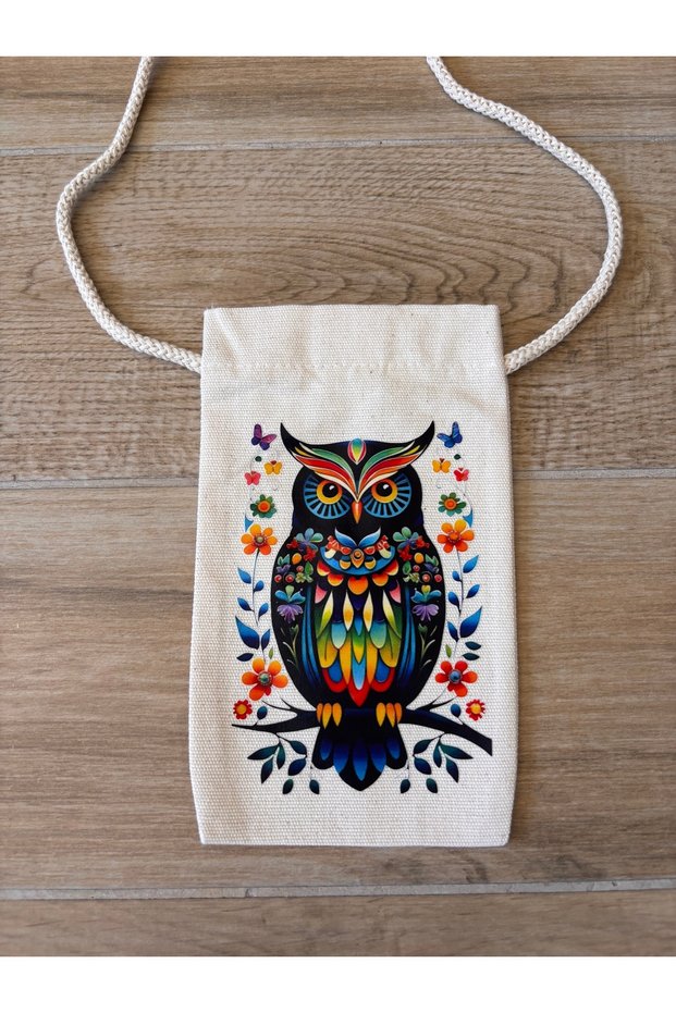 Cotton Raw Fabric Owl Figured Mobile Phone Bag