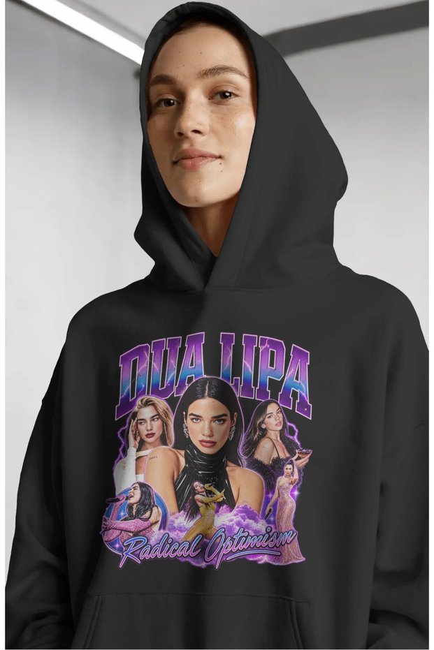 Dua Lipa Singer Front Printed Unisex Oversize Premium Hoodie