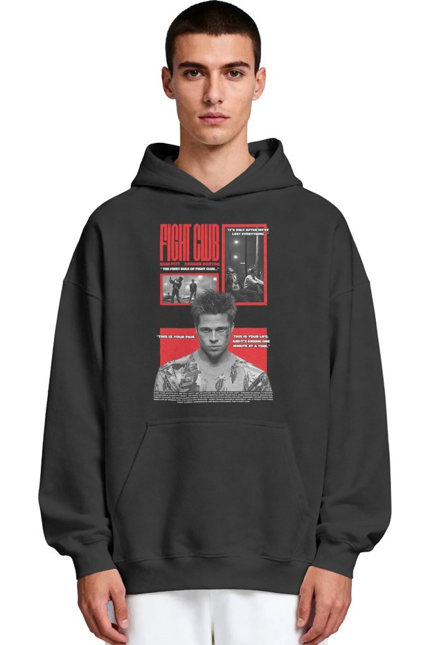 Fight Club Tyler Durden Film Pre-Printed Unisex Oversize Premium Hoodie