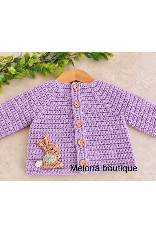 Melona Boutique Custom Design Rabbit Children's Cardigan