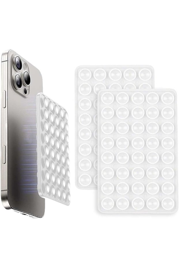 Removable and Attachable Double-Sided Suction Cup Silicone Phone Holder Removable Mirror Glass Tile Fixer Phone Stand Attachment Suction Cup Phone Holder