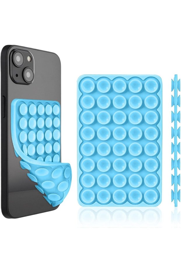 Removable and Attachable Double-Sided Suction Cup Silicone Phone Holder Removable Mirror Glass Tile Fixer Phone Stand Attachment Suction Cup Phone Holder