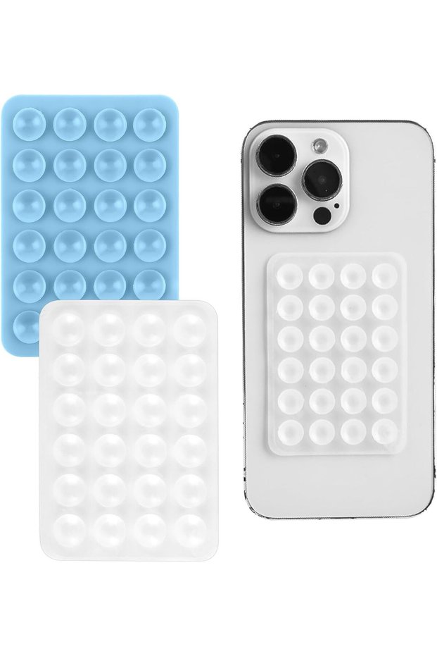 Removable and Attachable Double-Sided Suction Cup Silicone Phone Holder Removable Mirror Glass Tile Fixer Phone Stand Attachment Suction Cup Phone Holder