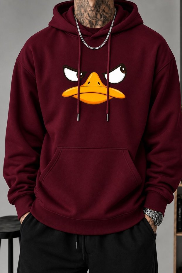 Men's Oversize 3 Thread Hoodie Quality Fabric Premium Thick Hooded Sweatshirt