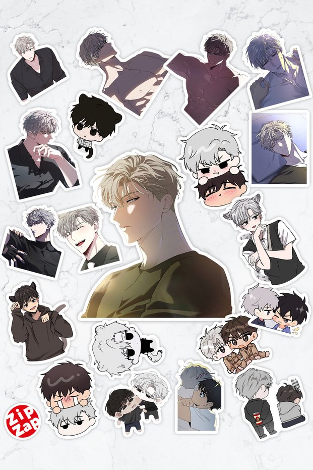 Ilay Riegrow Passion Manhwa Yaoi Phone Laptop Bullet Journal Adhesive Foil Sticker Pack (20 Pcs)