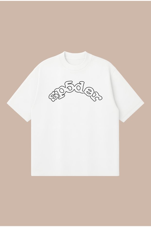 Curly Sp5Der Printed Oversize Boxy Cut Unisex 100% Cotton Tshirt | Streetwear