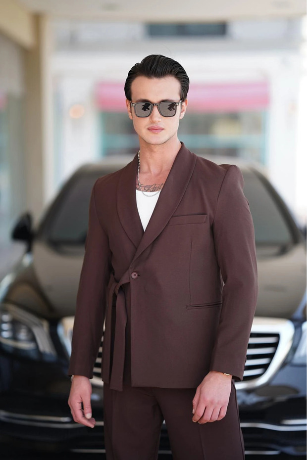 Shawl Collar Belted Detailed Blazer Jacket