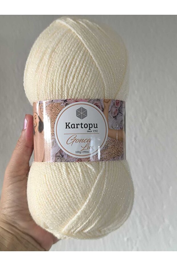 Gonca Bebe Lux Simli K025 Cream Lot 73435 Knitting Yarn