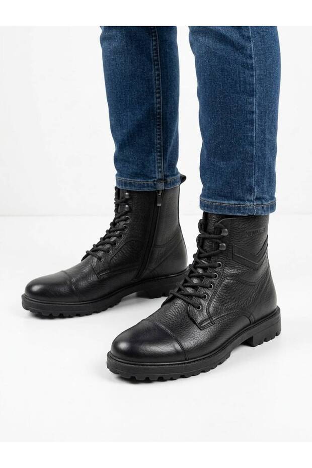 Men's Black Genuine Leather Boots