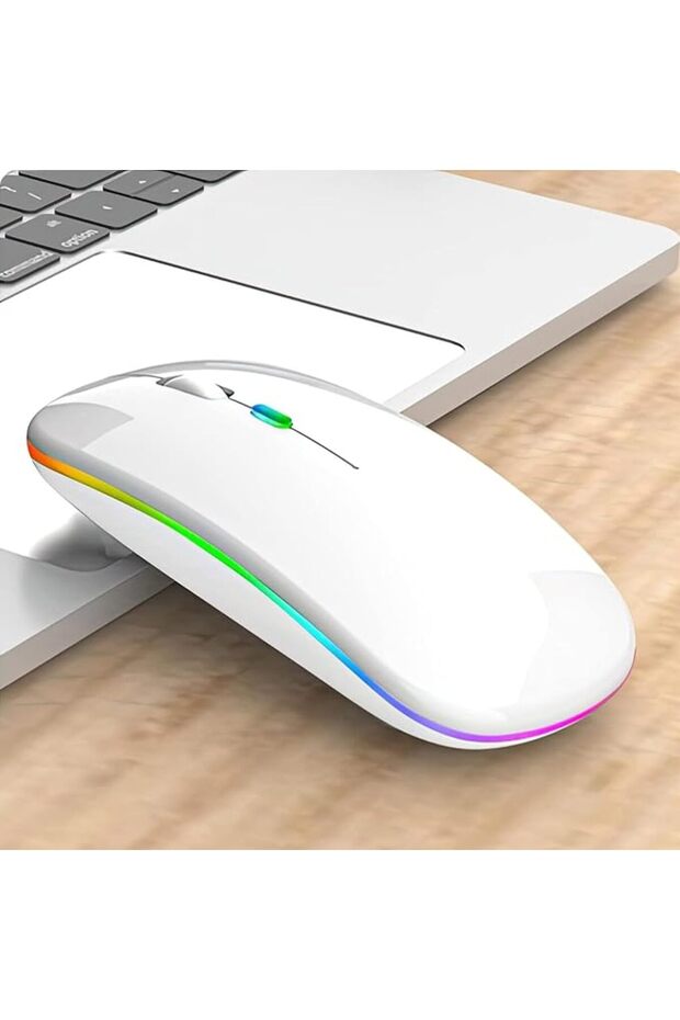 Wireless Bluetooth Rechargeable Mouse, Slim Portable Computer Mouse with LED Indicator, Qui