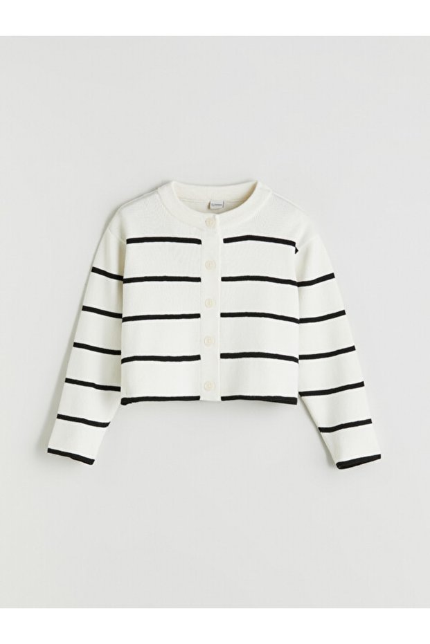 Rmz Gi̇yi̇m Farkiyla Zero Roba Collar Girls' Knitwear Cardigan