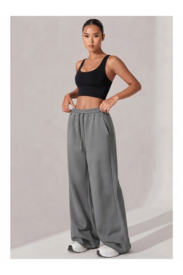 Women's Oversize 3-Strand Drawstring Baggy Jogger Sweatpants