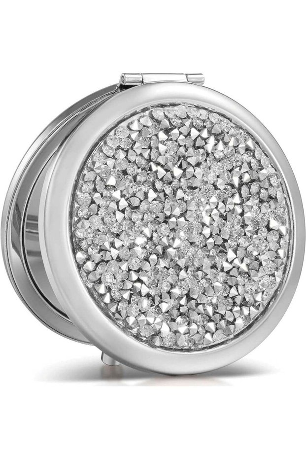 Compact Mirror Pocket Travel Makeup Mirror Mini Mix Diamond 1X/2X Magnifying Round Metal Pocket Mak