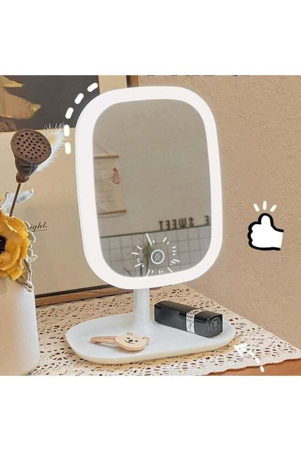 LED Makeup Mirror with 3-Color Lighting & Smart Memory – 360° Swivel, Adjustable Brightness (3000K-