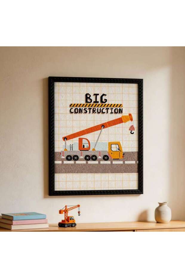 Boom Truck Fine Paper Printed Framed Wall Art 43x53cm - Multicolor - 163AIC9904919