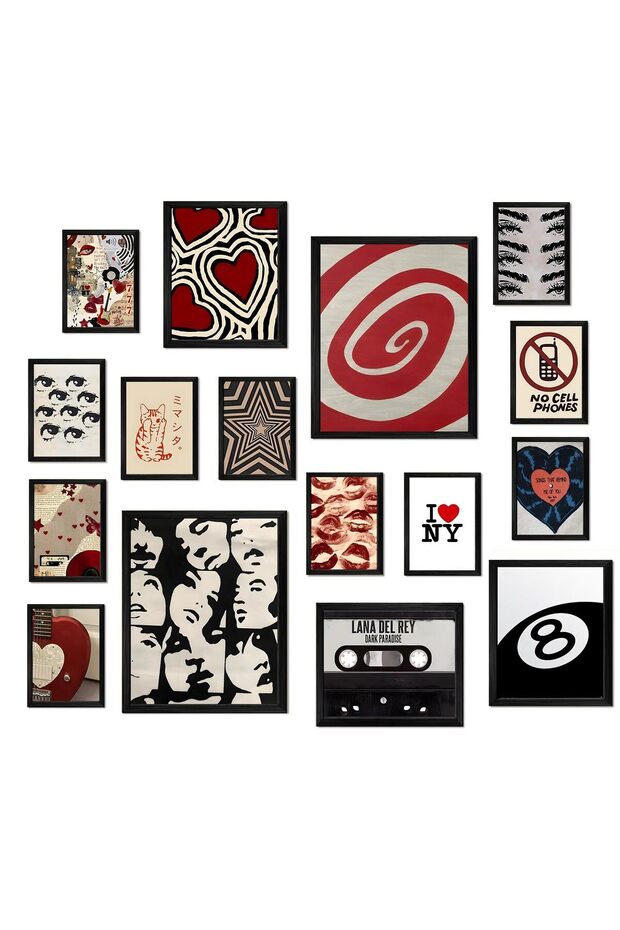 ALAYRA Downtown Girl Room Decor Set - 16 Y2K Posters, Wall Art Prints, Vintage Coquette Collage Kit