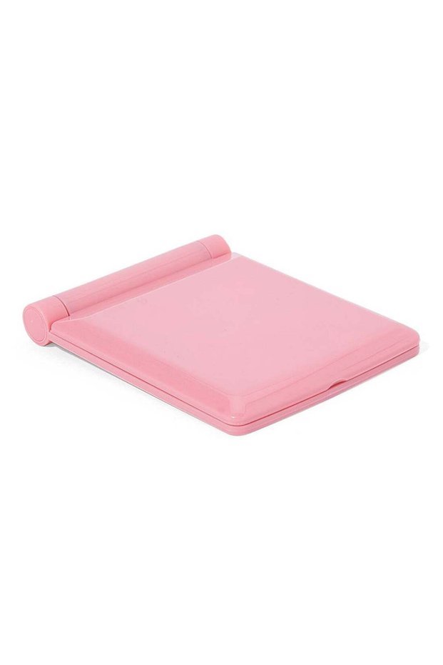 8-LED Foldable Makeup Mirror Light Pink 110x85x11mm