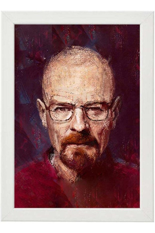 Breaking Bad Walter Portrait Digital Wall Art Poster Frame White 21x30cm