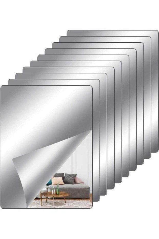 Pack Of 10 Acrylic Mirrors, Mirror Stickers, Diy Wall Mirrors