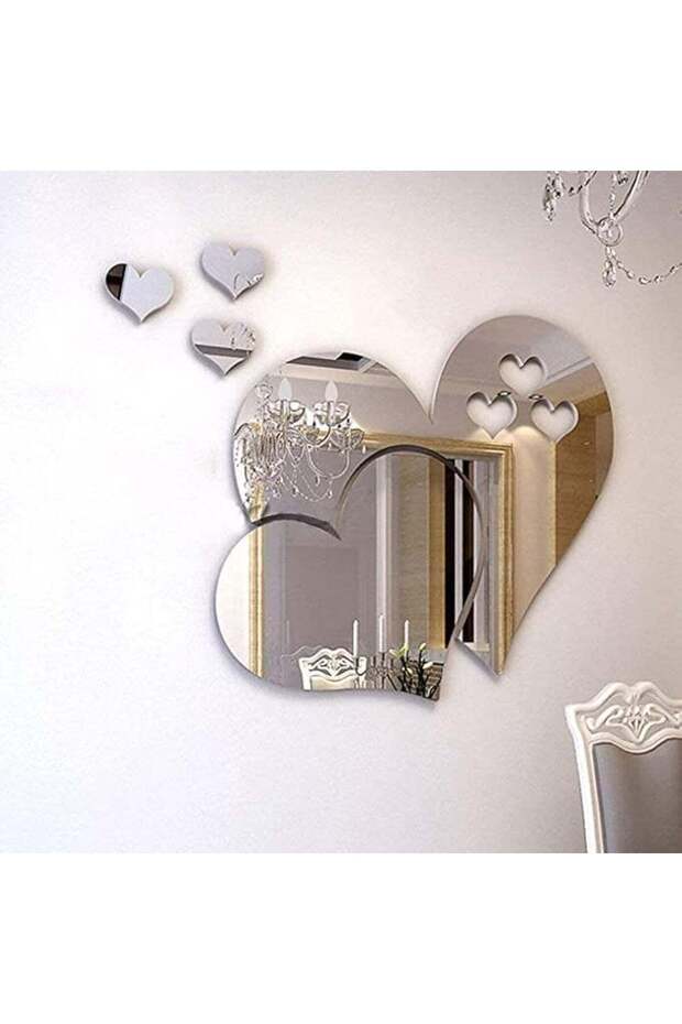 LZYMSZ 3D Crystal Double Love Heart Acrylic Wall Stickers - 10Pcs Set for Home Decor