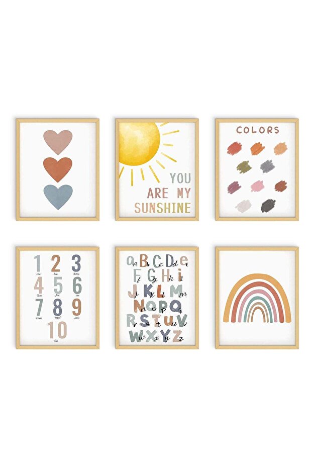 ALAYRA You Are My Sunshine Decor 8 x 10 inch Set of 6 Unframed Poster for Toddlers Inspirational Ki