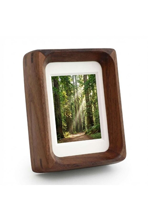 Wooden Picture Frame, Small Solid Natural Wood, Tabletop, Fits 5.5x8.5cm or 3x5cm Photos, with Acry