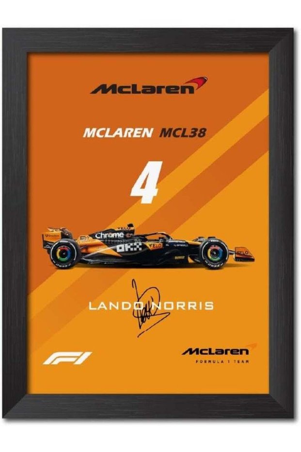 TenorArts Lando Norris F1 Poster McLaren MCL38 Formula One Photo Frame Painting with Matt Finish Bl