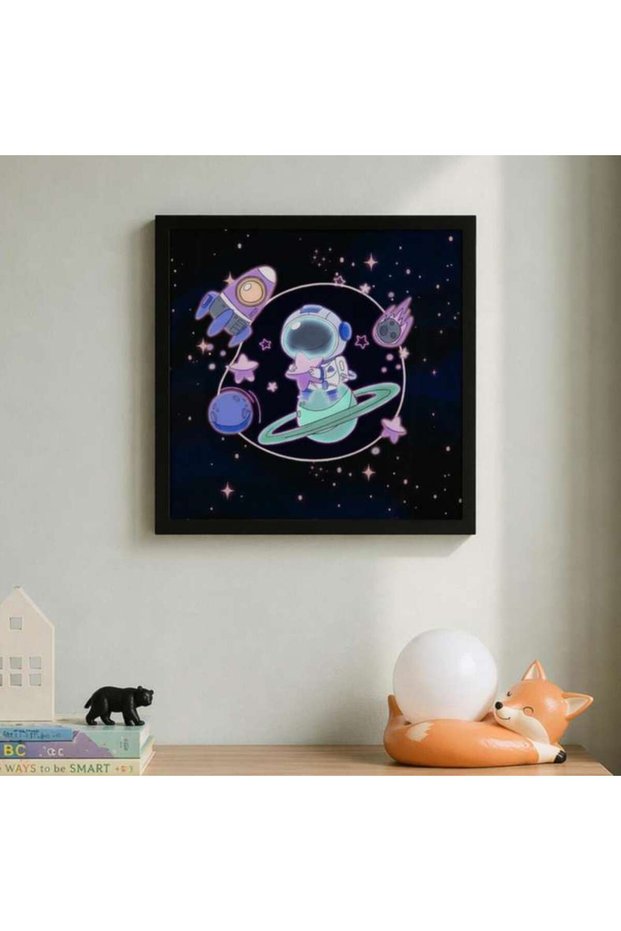 Space Explorer LED Framed Wall Art 43x43cm - Multicolor - 163AIC9904922