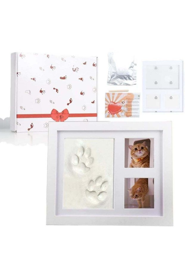 Pet Pawprint Keepsake Kit Dog Photo Frame Cat Frame with Clay Imprint Kit Gifts for Dog and Cat Ent