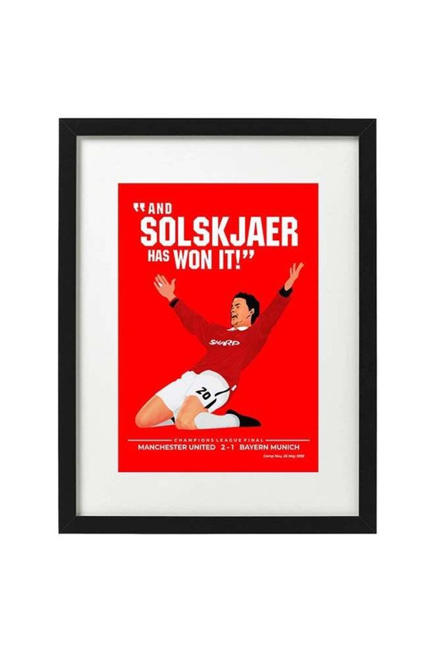 Gunnar Solskjaer Poster Frame Black/Red/White 30 x 40cm