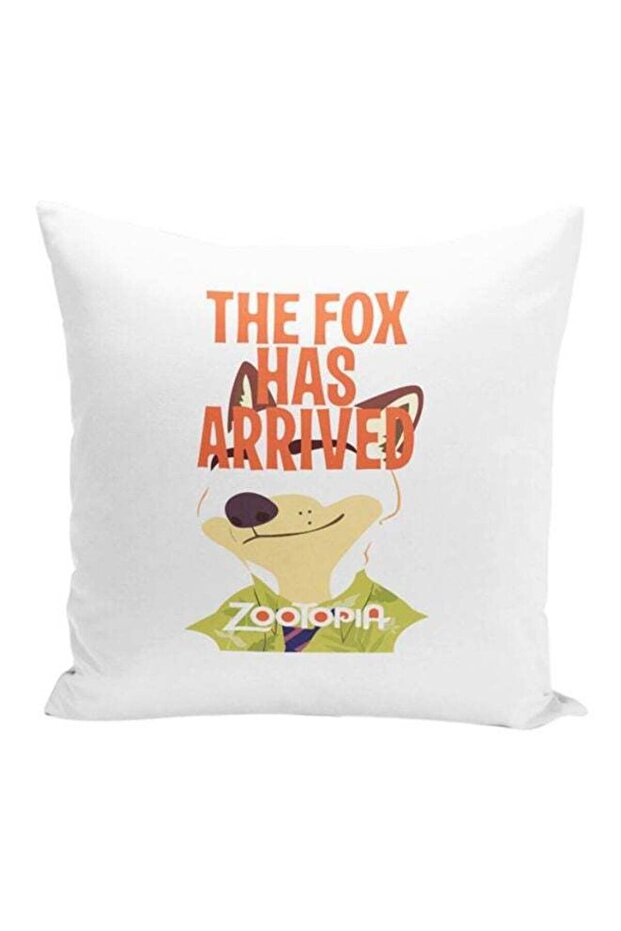 Zootopia Quote Printed Decorative Pillow White/Orange/Beige 16x16x7inch