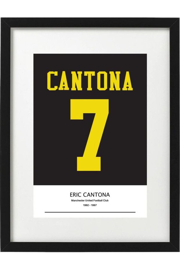 Eric Cantona Manchester United Jersey Themed Poster With Frame Multicolour 30x40cm