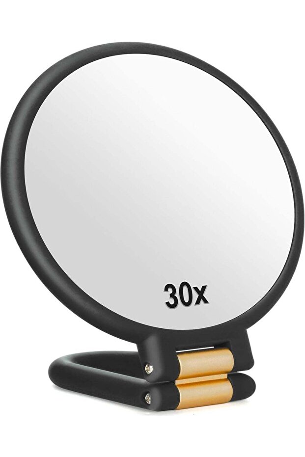 30X Magnifying Double Sided Handheld Mirror with Adjustable Stand, Foldable Travel Makeup Mirror wi