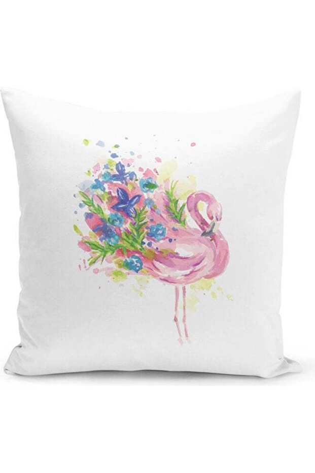 Cute Flamingo Decorative Throw Pillow White