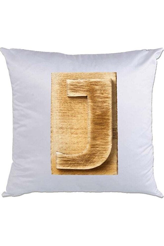 J-Printed Decorative Pillow White/Brown 40 x 40cm