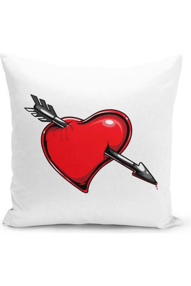 Arrow Through Heart Decorative Pillow Multicolour