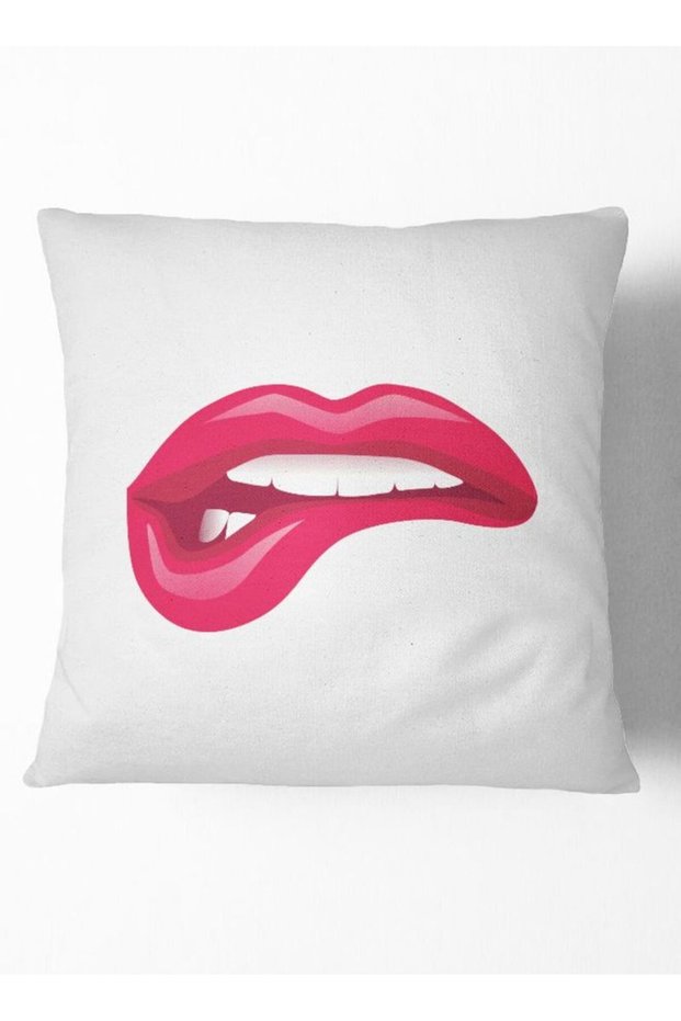 Lust Lips Throw Pillow Multicolour 16 x 16inch