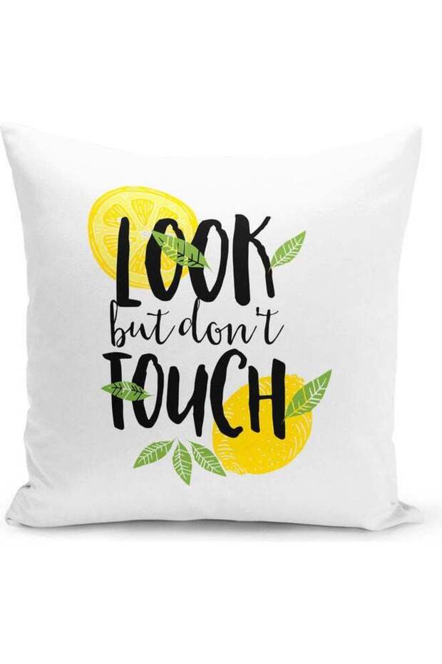 Look Don’t Touch Quotes Decorative Throw Pillow Multicolour