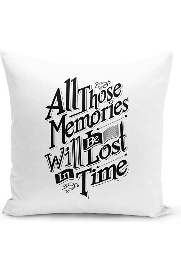 All Those Memories Quote Themed Decorative Throw Pillow White/Black 40x40cm
