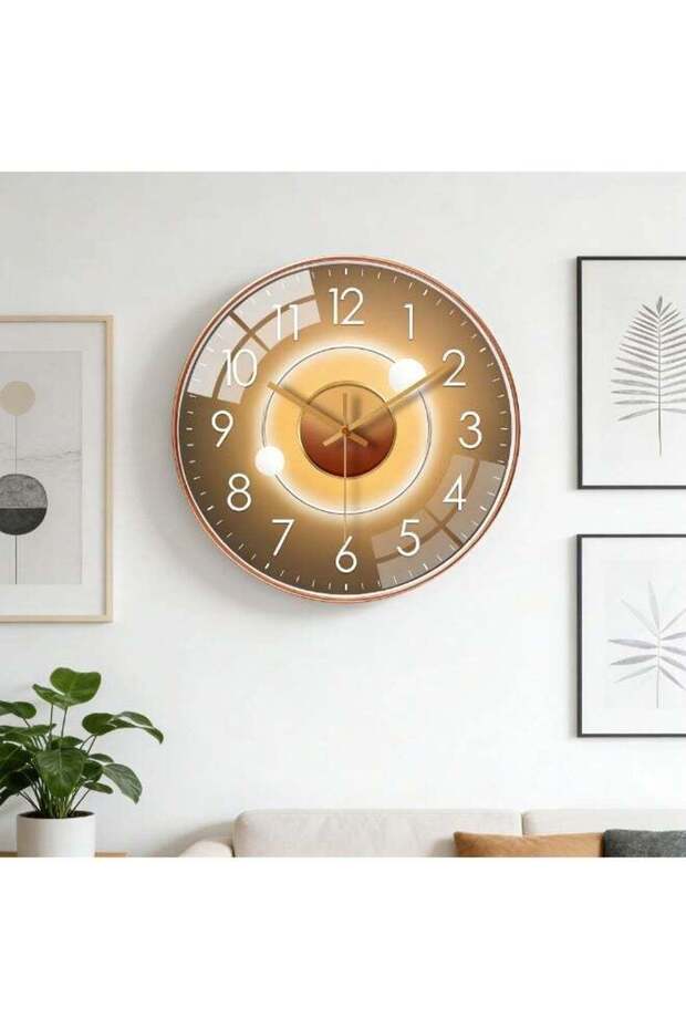 12 Inch Round Silent Wall Clock, Non-Ticking Quartz Battery Operated Clock with Large Numbers, Mode