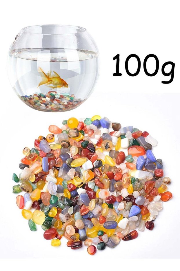 Decorative Rocks, Colorful Crystal Decorative Rocks, 0.3 Polished Stones for Vase Filler Aquarium F
