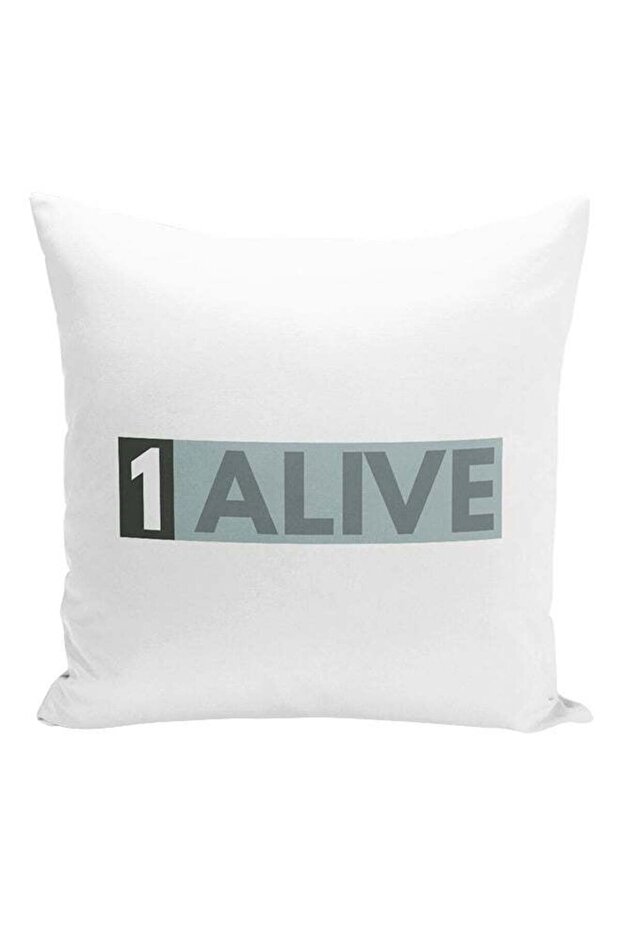 PUBG 1 Alive Printed Cushion White/Black/Grey 16x16inch