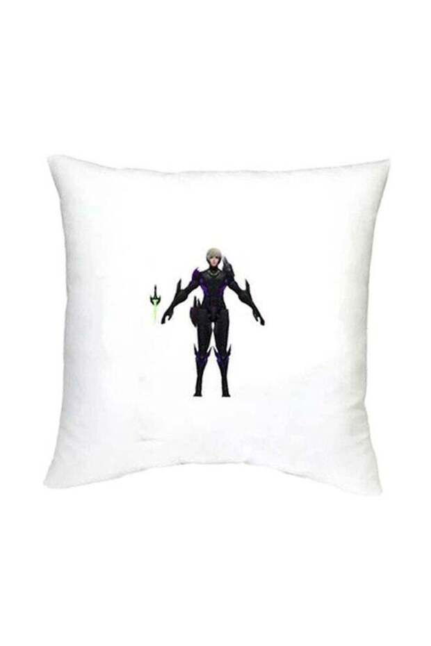 Mobile Legends Character Printed Decorative Cushion White/Black/Purple 16x16inch
