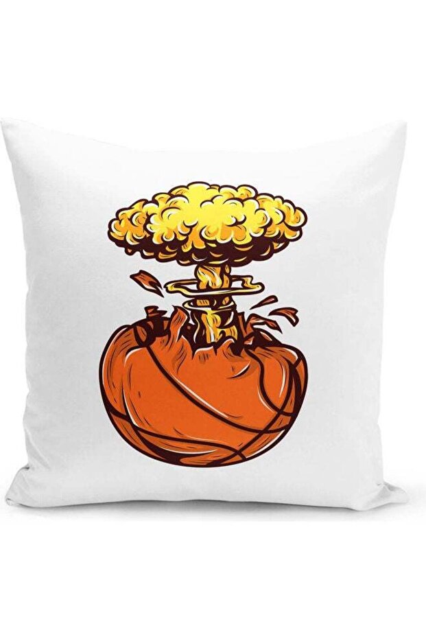 Bomb Basket Ball Decorative Throw Pillow White