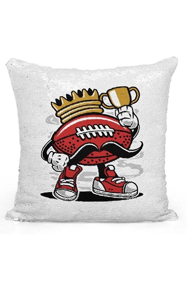 Decorative Throw Pillow - Winner Cup White/Red/Black 16x16inch